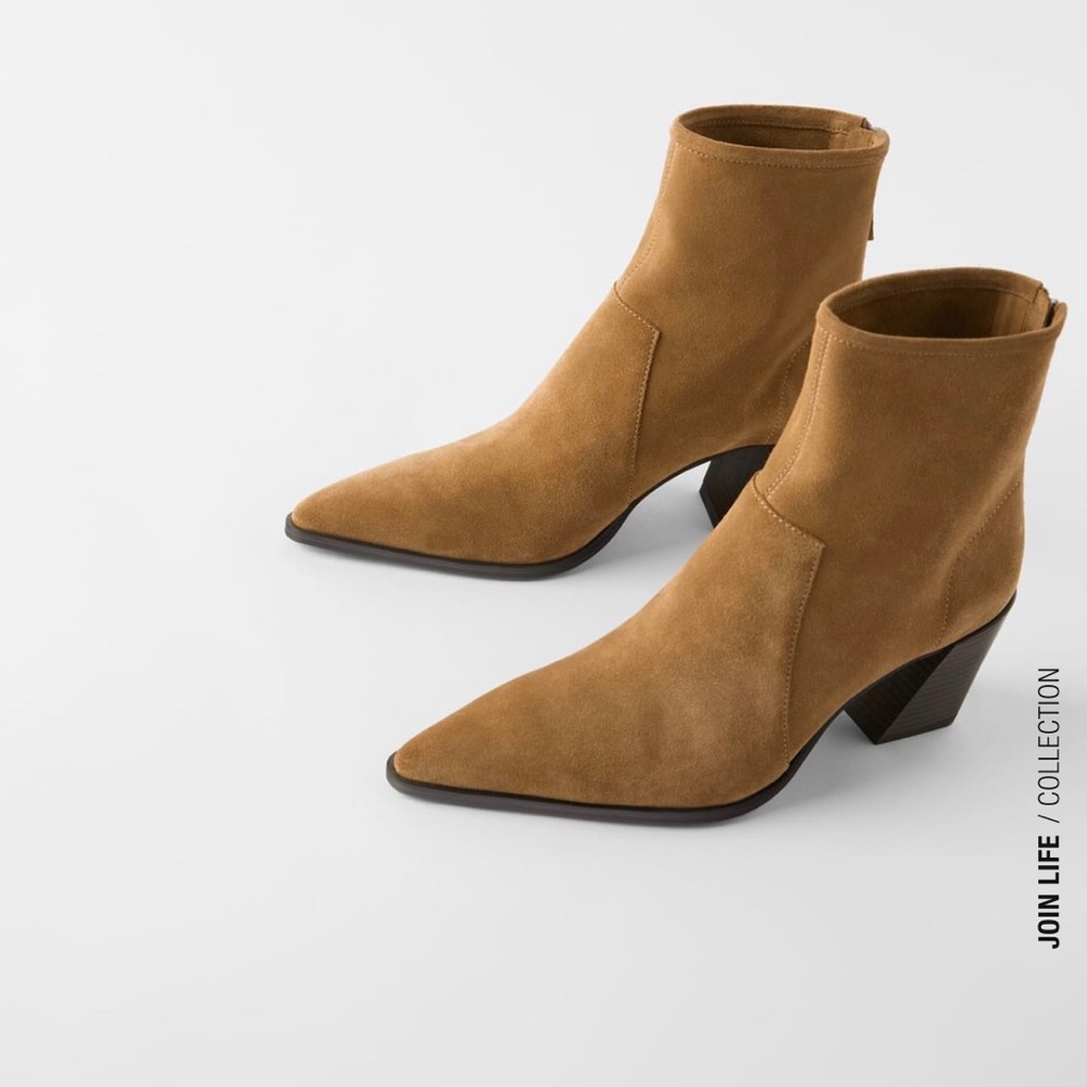 Zara - suede -  heeled ankle booties